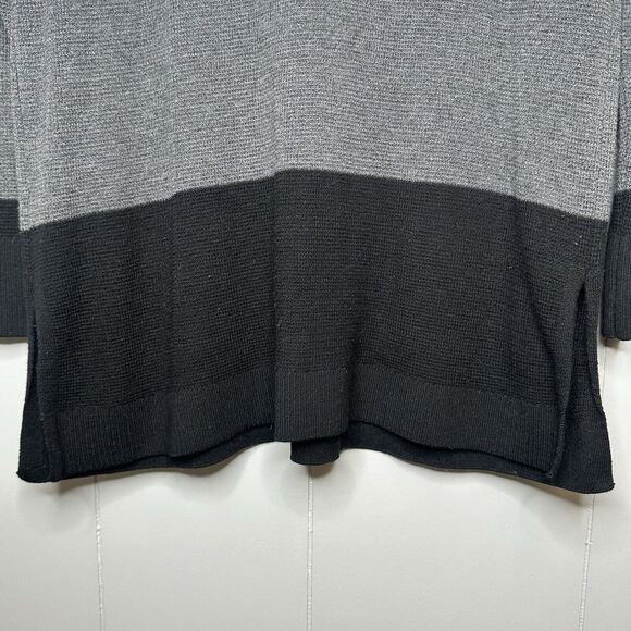 Vince Camuto Waffle Stitched Colorblocked Sweater Womens Large White Grey Black - Picture 6 of 13